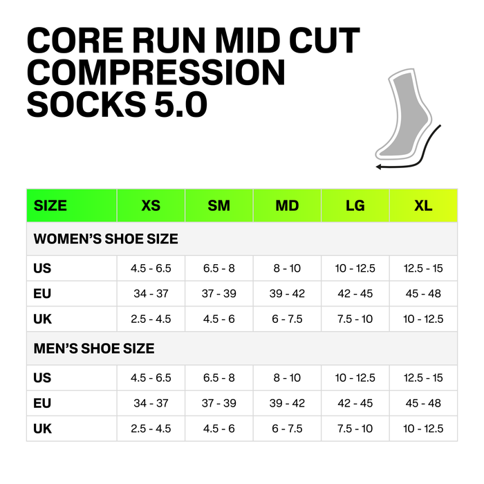 Core Run Mid Cut Socks 5.0