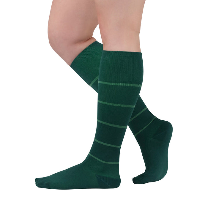 Rejuva Broad Stripe Calf Compression Socks 15-20 mmHg