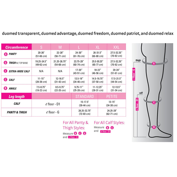 duomed advantage 15-20 mmHg calf closed toe petite