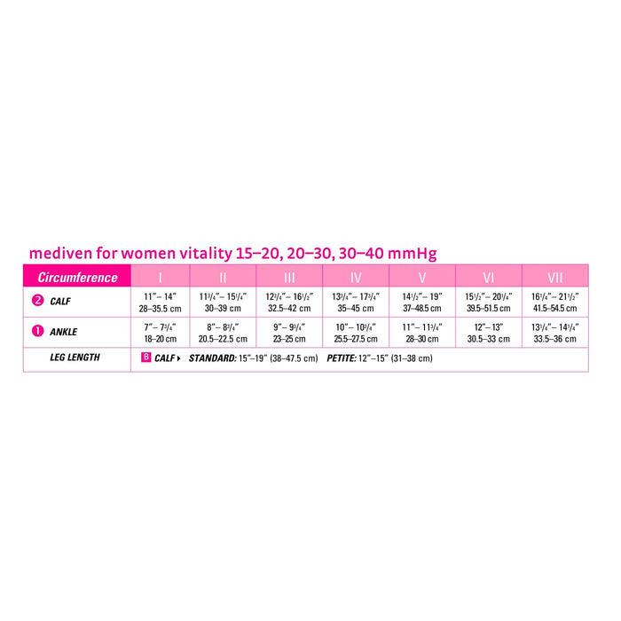 mediven comfort vitality 15-20 mmHg calf closed toe