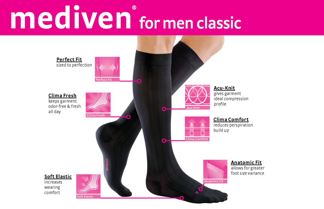 mediven men classic 20-30 mmHg calf closed toe standard