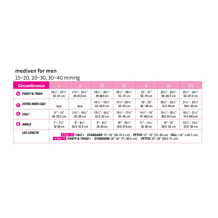 mediven men select 20-30 mmHg calf closed toe standard