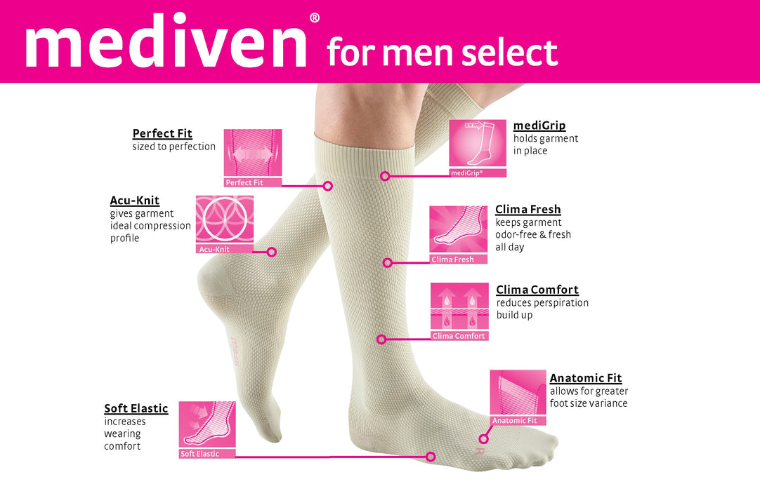 mediven men select 30-40 mmHg calf closed toe standard