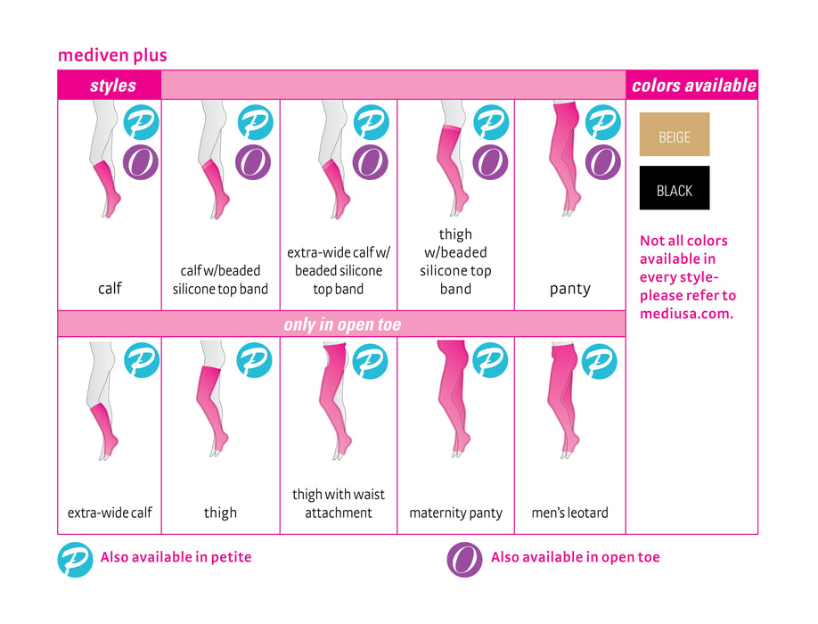 mediven plus 30-40 mmHg calf beaded topband closed toe standard