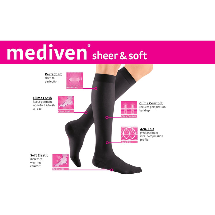 mediven sheer & soft 15-20 mmHg calf closed toe