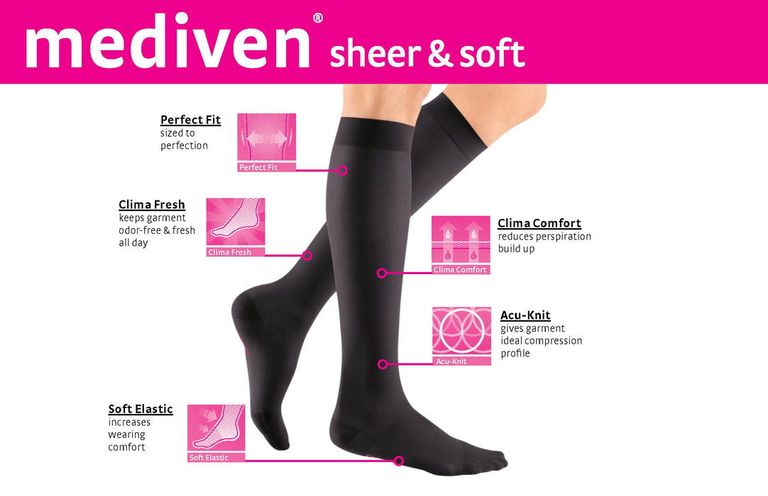 mediven sheer & soft 15-20 mmHg calf open toe standard