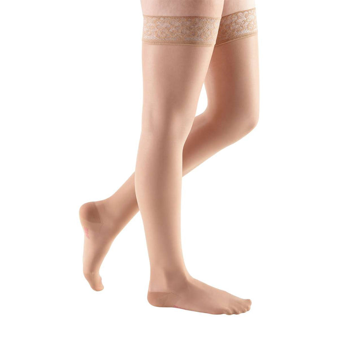 mediven sheer & soft 15-20 mmHg thigh lace topband closed toe standard