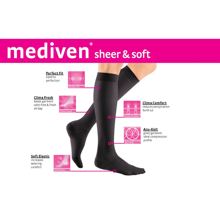 mediven sheer & soft 20-30 mmHg calf open toe standard
